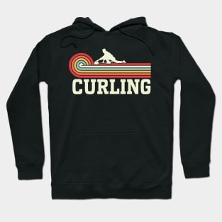 Born to curl Vintage Curling ice sports Retro curling Hoodie